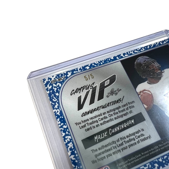 Malik Cunningham 2023 Leaf Pro Set Metal Campus Vip Crystal Pink Auto /5 Cards - Picture 5 of 6